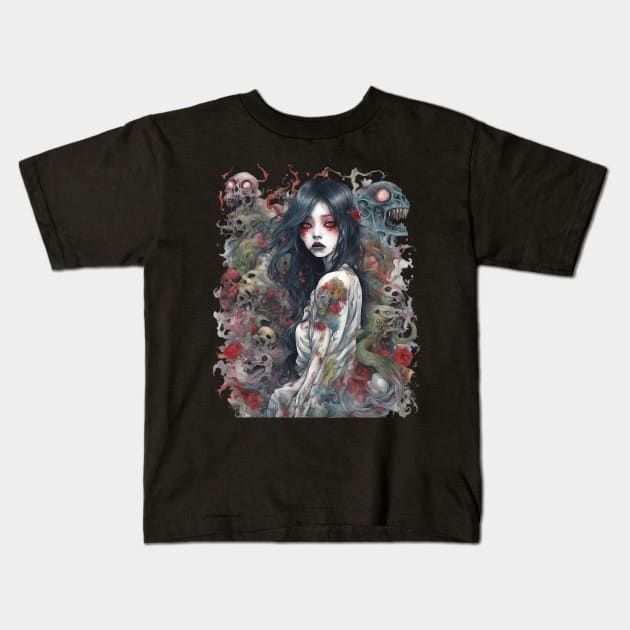 Dark Spirit Kids T-Shirt by animegirlnft